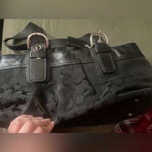 Coach Black Signature Shoulder Bag